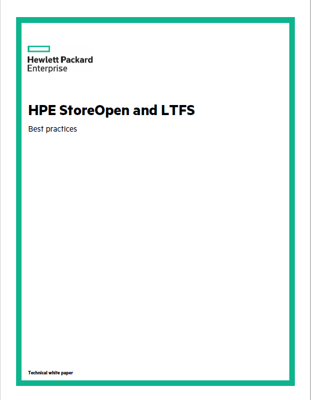 HPE StoreOpen and LTFS
