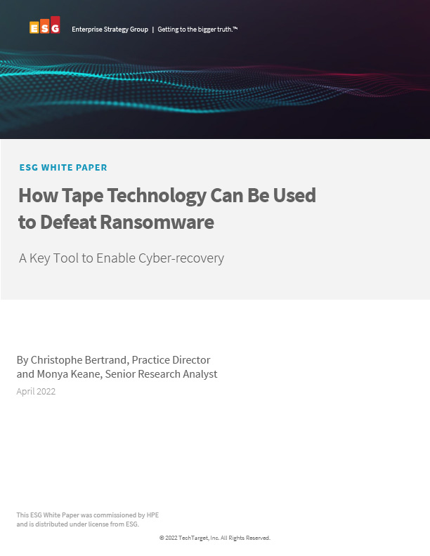 How Tape Technology  can be used to Defeat Ransomware